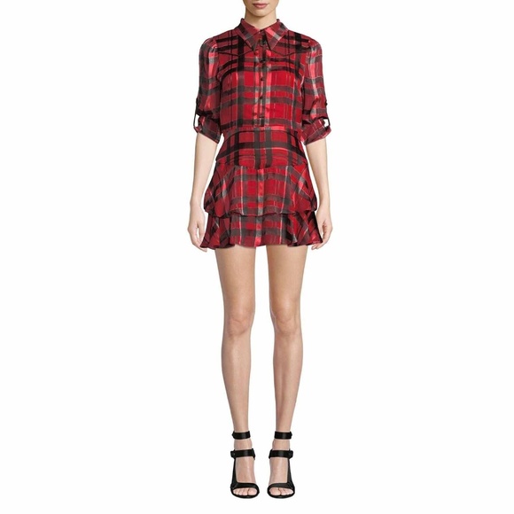 Alice + Olivia Dresses & Skirts - Alice + Olivia Hazeline Red Silk Mini Dress Size 6